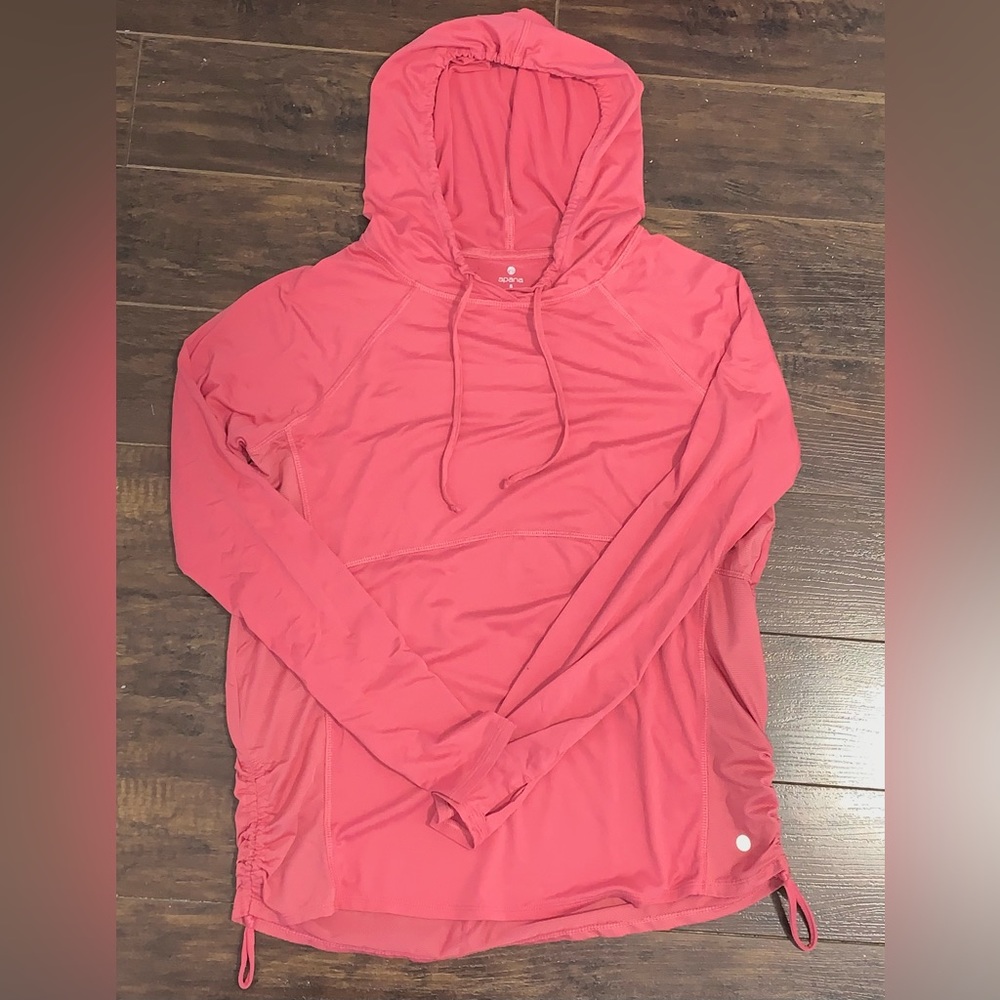 Pink yoga/athletic sweatshirt with hood